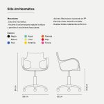 Silla de Escritorio Oficina Línea Jim Neumática con Apoyabrazos y regulable en altura - Imagen 7