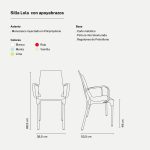 Silla Línea Lola con Apoyabrazos para Cocina Comedor Galería y Quincho - Imagen 9