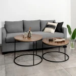 Mesa Ratona Reforzada Línea Ovo Tamaño Grande Altura Alta para Sala Living y Oficina