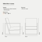 Sillón Línea Olivo Individual de 1 Cuerpo para Sala Living y Oficina - Imagen 2