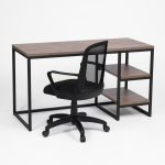 Combo Escritorio Olivo Nogal Terracota + Silla Fresa Negra