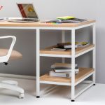 Combo Escritorio Olivo Roble Americano + Silla Fresa Blanca - Imagen 3