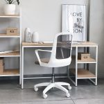 Combo Escritorio Olivo Roble Americano + Silla Fresa Blanca - Imagen 4