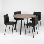 Combo Mesa Olivo Redonda + Silla Anana Tapizada X4